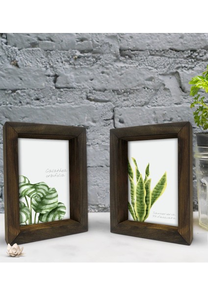 Gift Dekoratif 2'li Doğal Masif Ahşap Çerçeve 15X20CM-2