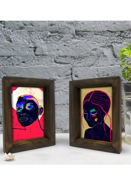 Gift Dekoratif 2'li Doğal Masif Ahşap Çerçeve 15X20CM-10