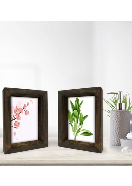 Gift Banyo Dekoratif 2'li Doğal Masif Ahşap Çerçeve 15X20CM-18 fiyatları
