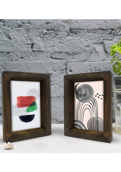 Gift Dekoratif 2'li Doğal Masif Ahşap Çerçeve 15X20CM-43