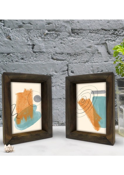 Gift Dekoratif 2'li Doğal Masif Ahşap Çerçeve 15X20CM-32