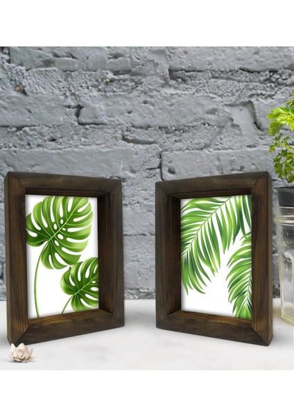 Gift Dekoratif 2'li Doğal Masif Ahşap Çerçeve 15X20CM-5