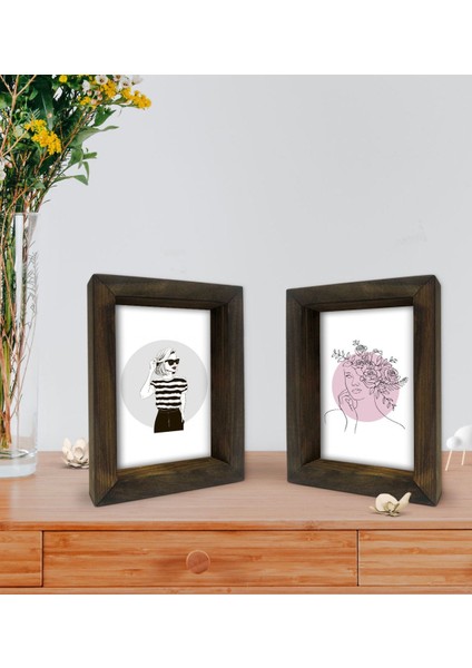 Gift Dekoratif 2'li Doğal Masif Ahşap Çerçeve 15X20CM-27 fiyatları