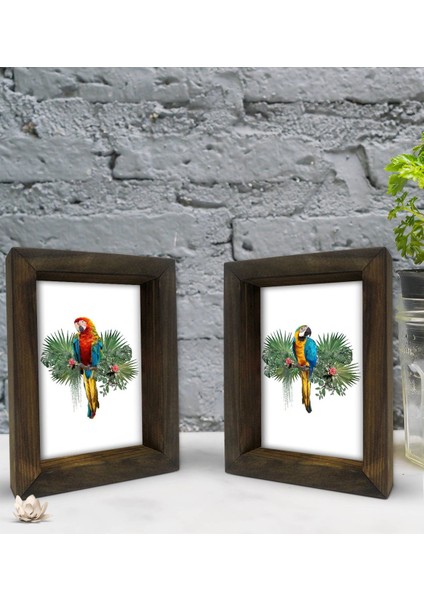 Gift Dekoratif 2'li Doğal Masif Ahşap Çerçeve 15X20CM-25
