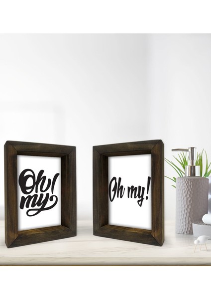 Gift Banyo Dekoratif 2'li Doğal Masif Ahşap Çerçeve 15X20CM-13 fiyatları