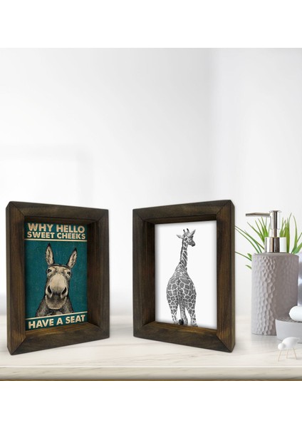 Gift Banyo Dekoratif 2'li Doğal Masif Ahşap Çerçeve 15X20CM-27 fiyatları