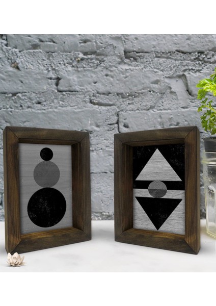 Gift Dekoratif 2'li Doğal Masif Ahşap Çerçeve 15X20CM-63