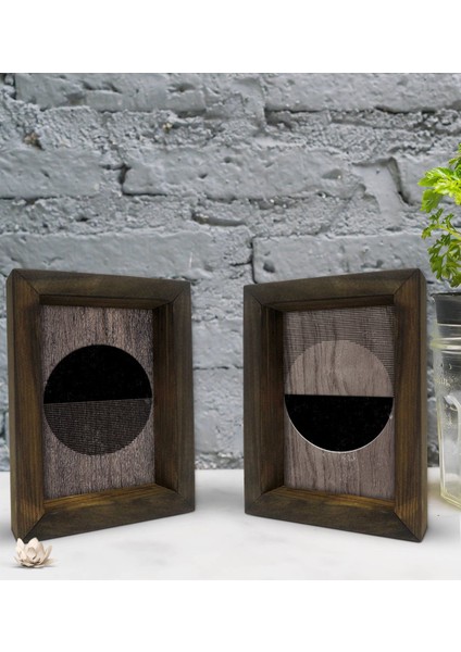 Gift Dekoratif 2'li Doğal Masif Ahşap Çerçeve 15X20CM-62