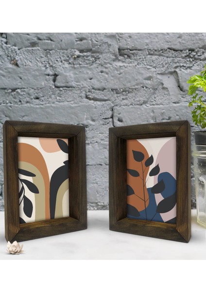 Gift Dekoratif 2'li Doğal Masif Ahşap Çerçeve 15X20CM-42