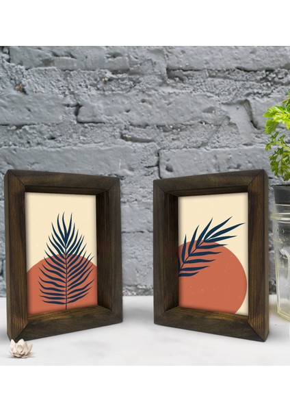 Gift Dekoratif 2'li Doğal Masif Ahşap Çerçeve 15X20CM-38