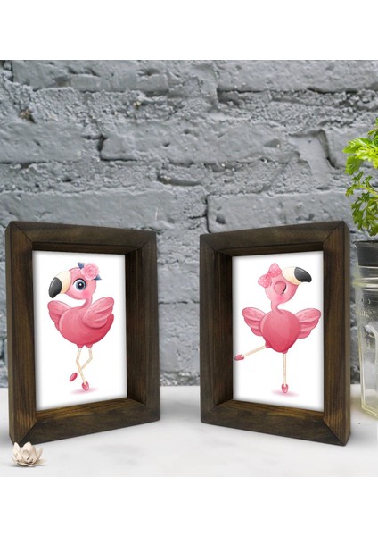 Gift Dekoratif 2'li Doğal Masif Ahşap Çerçeve 15X20CM-34