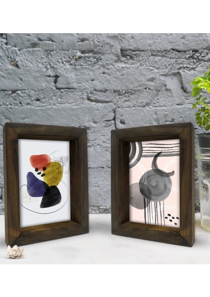 Gift Dekoratif 2'li Doğal Masif Ahşap Çerçeve 15X20CM-28