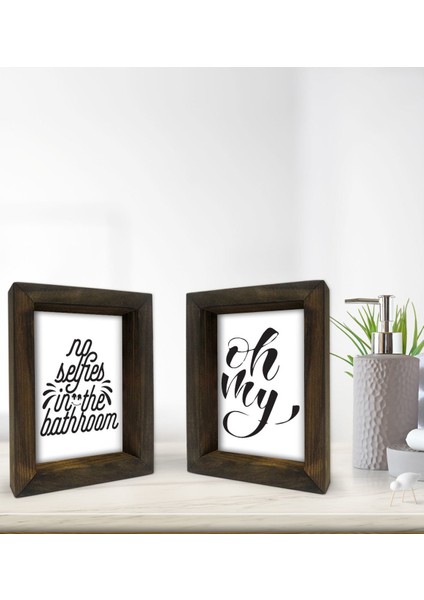 Gift Banyo Dekoratif 2'li Doğal Masif Ahşap Çerçeve 15X20CM-15 fiyatları