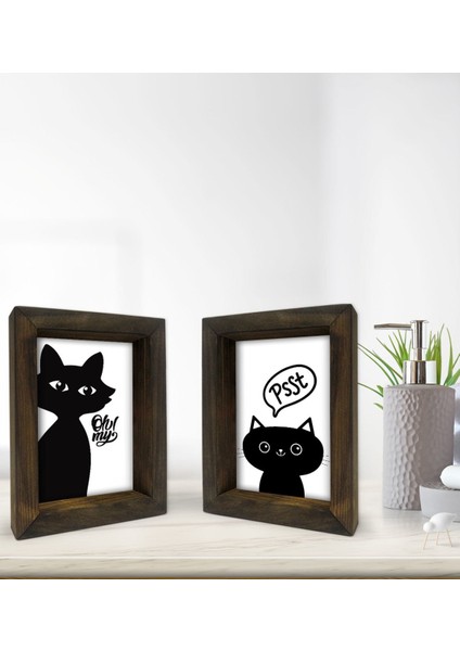 Gift Banyo Dekoratif 2'li Doğal Masif Ahşap Çerçeve 15X20CM-8 fiyatları