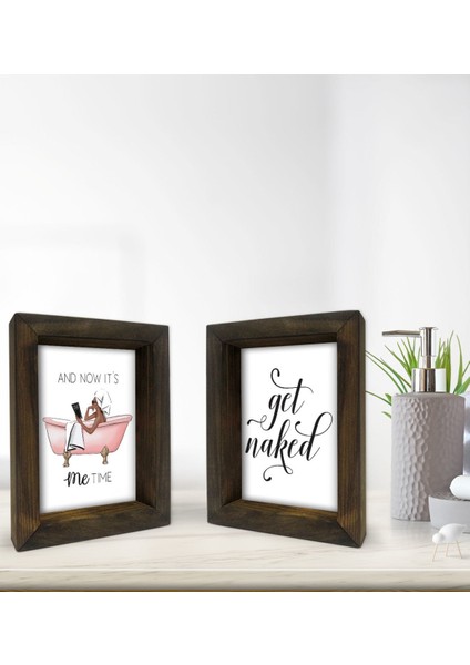 Gift Banyo Dekoratif 2'li Doğal Masif Ahşap Çerçeve 15X20CM-7 fiyatları