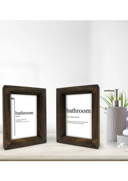 Gift Banyo Dekoratif 2'li Doğal Masif Ahşap Çerçeve 15X20CM-6 fiyatları