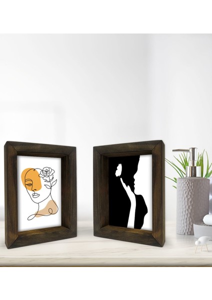 Gift Banyo Dekoratif 2'li Doğal Masif Ahşap Çerçeve 15X20CM-4 fiyatları