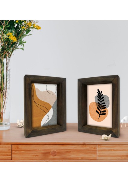 Gift Dekoratif 2'li Doğal Masif Ahşap Çerçeve 15X20CM-19