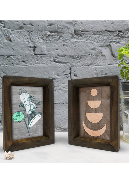 Gift Dekoratif 2'li Doğal Masif Ahşap Çerçeve 15X20CM-80