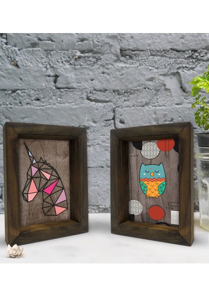 Gift Dekoratif 2'li Doğal Masif Ahşap Çerçeve 15X20CM-76