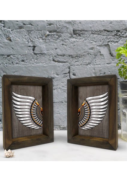 Gift Dekoratif 2'li Doğal Masif Ahşap Çerçeve 15X20CM-68