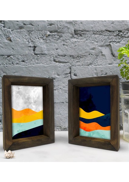 Gift Dekoratif 2'li Doğal Masif Ahşap Çerçeve 15X20CM-17