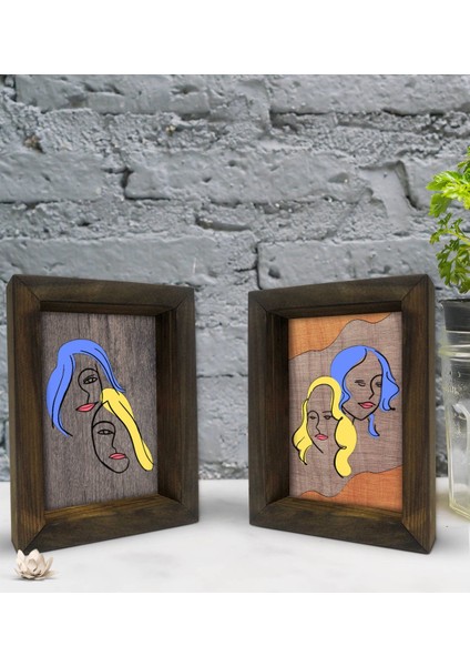 Gift Dekoratif 2'li Doğal Masif Ahşap Çerçeve 15X20CM-56