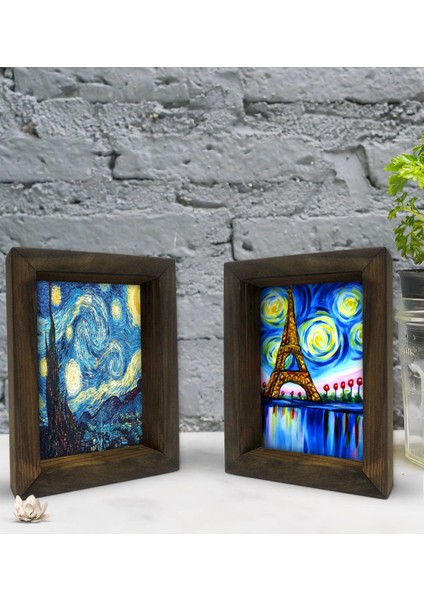 Gift Dekoratif 2'li Doğal Masif Ahşap Çerçeve 15X20CM-16