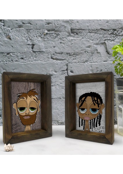 Gift Dekoratif 2'li Doğal Masif Ahşap Çerçeve 15X20CM-52