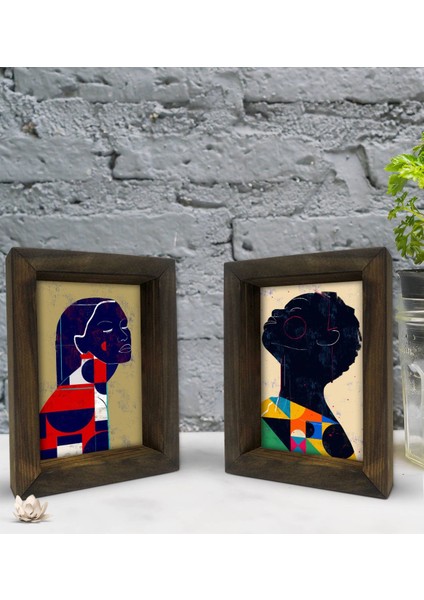 Gift Dekoratif 2'li Doğal Masif Ahşap Çerçeve 15X20CM-13