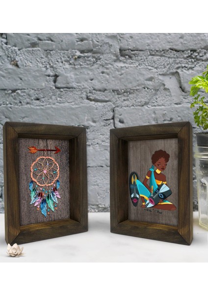 Gift Dekoratif 2'li Doğal Masif Ahşap Çerçeve 15X20CM-81
