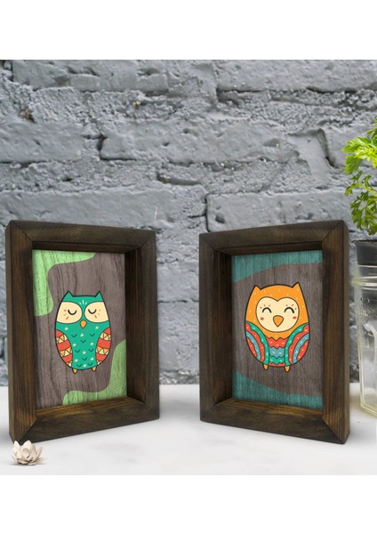 Gift Dekoratif 2'li Doğal Masif Ahşap Çerçeve 15X20CM-78