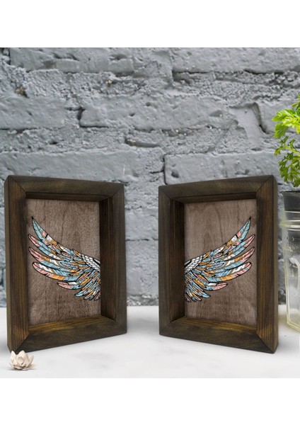Gift Dekoratif 2'li Doğal Masif Ahşap Çerçeve 15X20CM-69