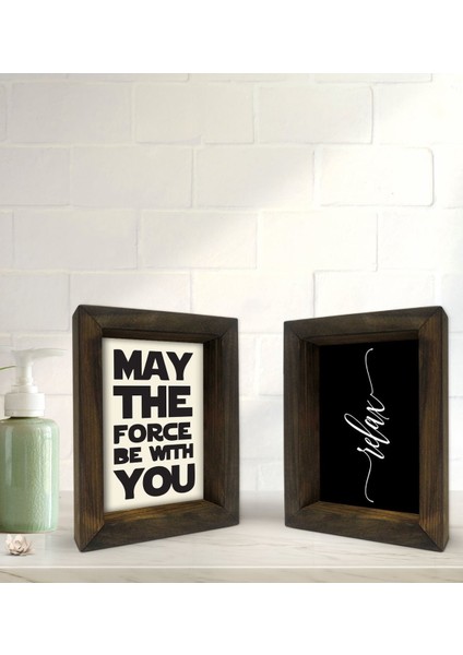 Gift Banyo Dekoratif 2'li Doğal Masif Ahşap Çerçeve 15X20CM-28