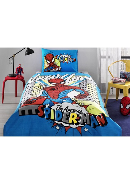 - Spiderman New York Lisanslı Tek Kişilik Pike Takımı