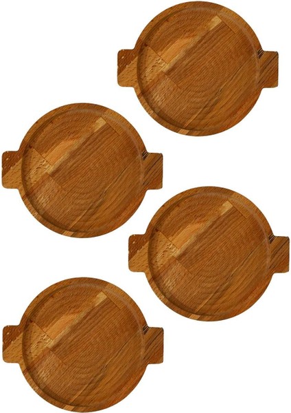 4 Lü Set Masif Ahşap Çerezlik – Kahvaltı – Kahve – Meyve Sunum Tabağı