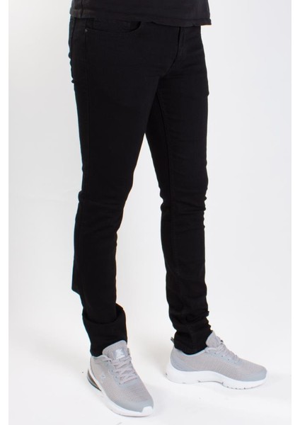 Perm 9133-134 Siyah Düşük Bel Dar Paça Erkek Jeans Pantolon