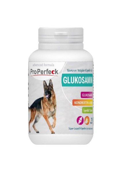 Yavru ve Yetişkin Köpekler Için Glukosamin 75 Tablet