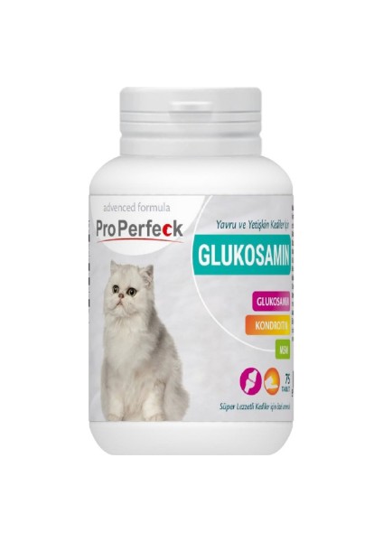Glukosamın Tablet 75 Adet Yavru ve Yetişkin Kediler Için Eklem ve Kıkırdak Sağlığı Için