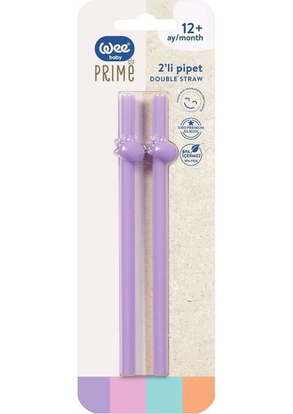 929 Prime Pipet Silikon Ikili Mor