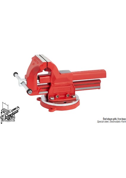 Izeltaş 150MM Döner Tablalı Dövme Çelik Mengene