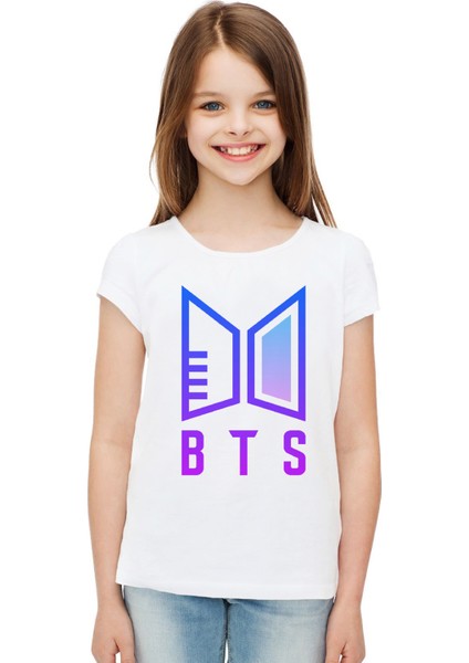 K Pop Bts Baskili Kız Çocuk Baskılı T-Shirt 2