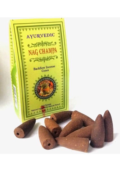 Ayurvedic Konik ( Geri Akış ) Tütsü Nag Champa Aromalı( 10 'lu )