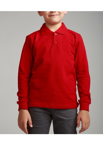 Polo Yaka Uzun Kol Kırmızı T-Shirt fiyatları