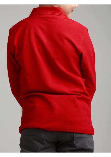 Polo Yaka Uzun Kol Kırmızı T-Shirt fırsatları