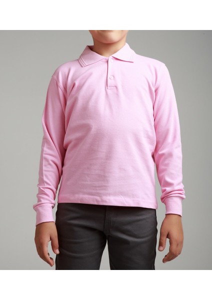Polo Yaka Uzun Kol Pembe T-Shirt fiyatları
