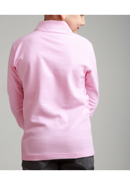 Polo Yaka Uzun Kol Pembe T-Shirt fırsatları