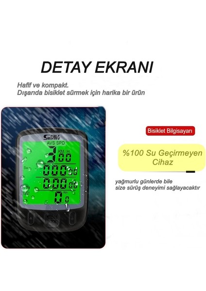 Bisiklet Km Hız Sayacı LED Ekran Hız Göstergesi - Su Geçirmez