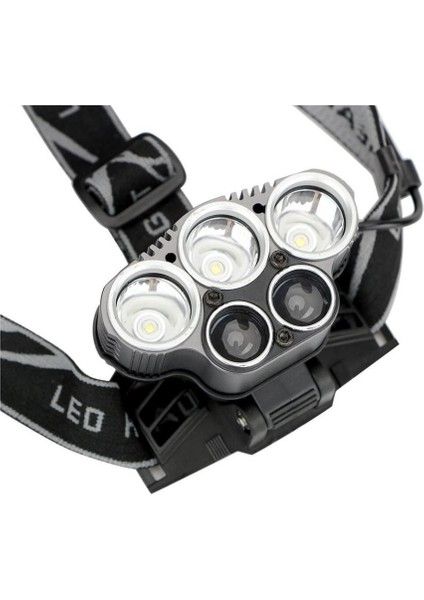 5 LED 6 Modlu Kafa Feneri 3 Beyaz 2 Mavi Yağmur Geçirmez Alüminyum Alaşım 50W indirimleri