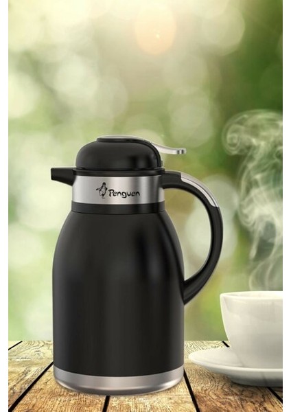 New Titanium 2 Litre Çift Katlı Çelik Termos Mandallı PNG-1093